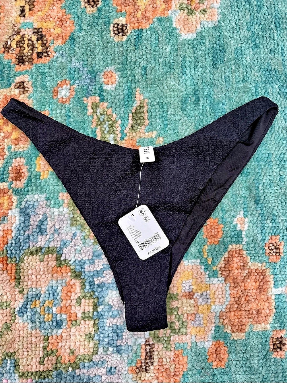 Boteh Black Bikini Bottom Size Medium NWT